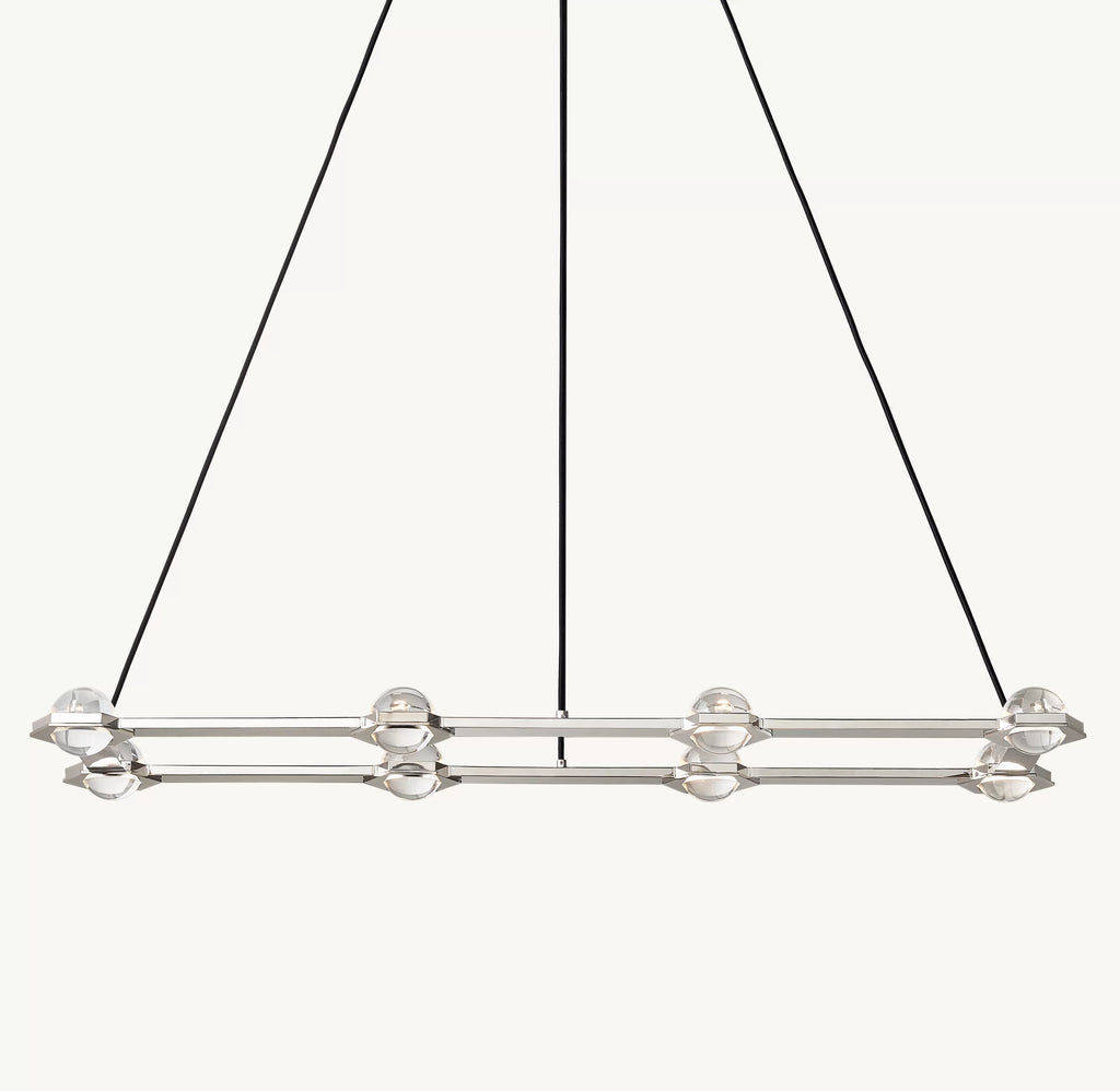 54 Inch Globe Crystal Rectangular Chandelier - Eclatant