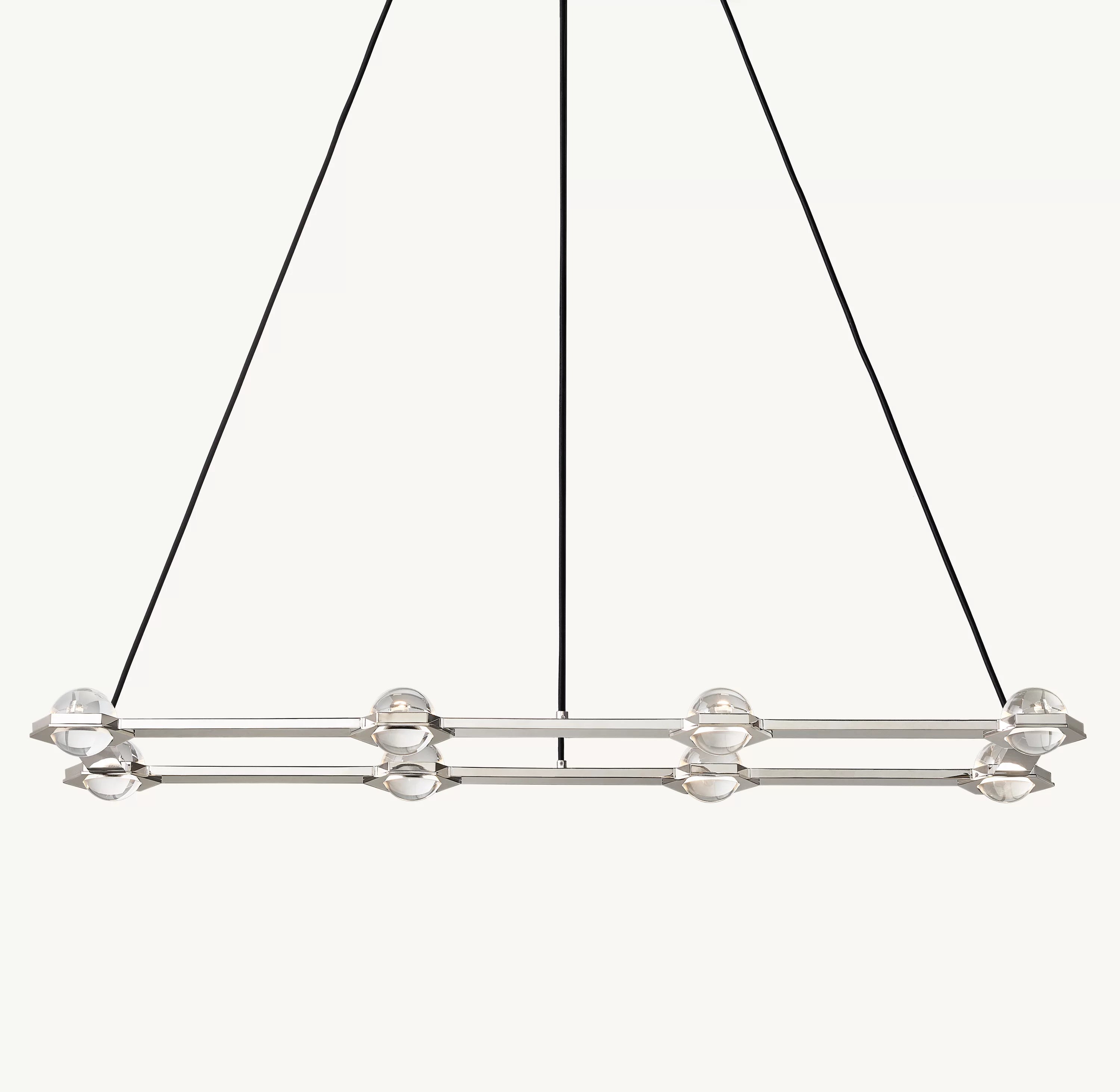 54 Inch Globe Crystal Rectangular Chandelier - Eclatant