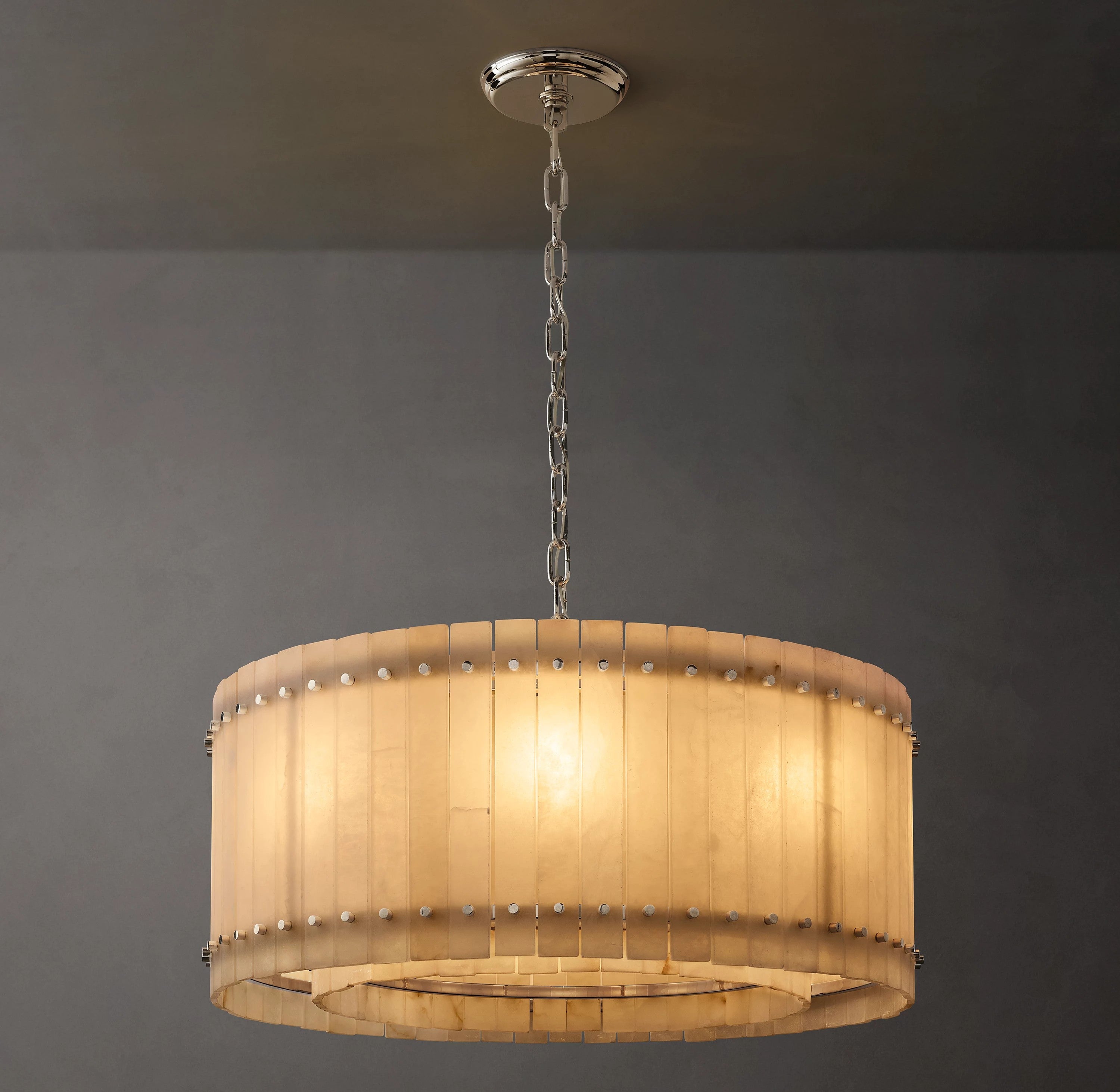 37 Inch Alabaster Round Chandelier - San Marco