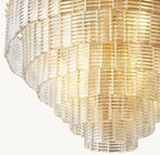 41 Inch Ribbed Clear Glass Tiered Chandelier - Sirene