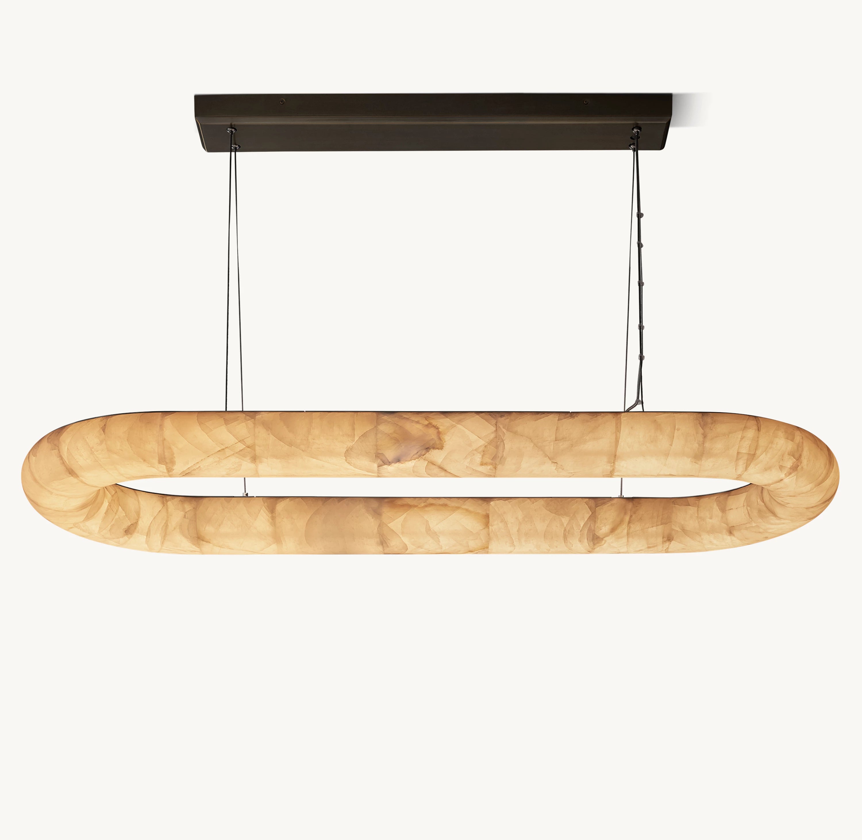57 Inch Lisse Oval Alabaster Chandelier - Rivage