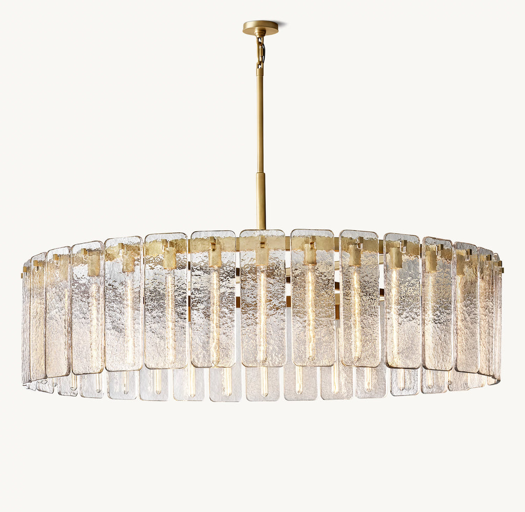 60 Inch Textured Glass Round Chandelier - Calamette