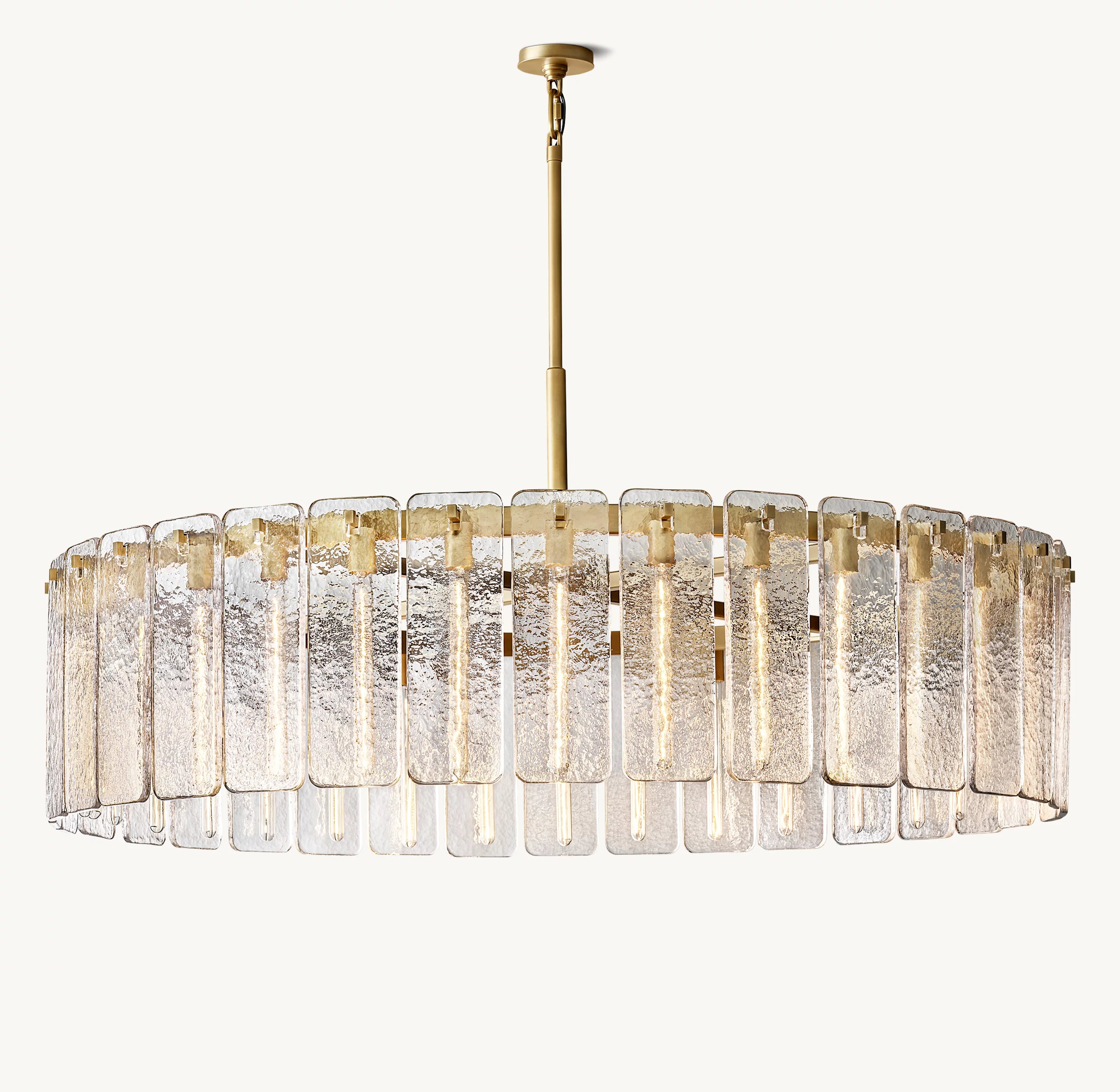 60 Inch Textured Glass Round Chandelier - Calamette