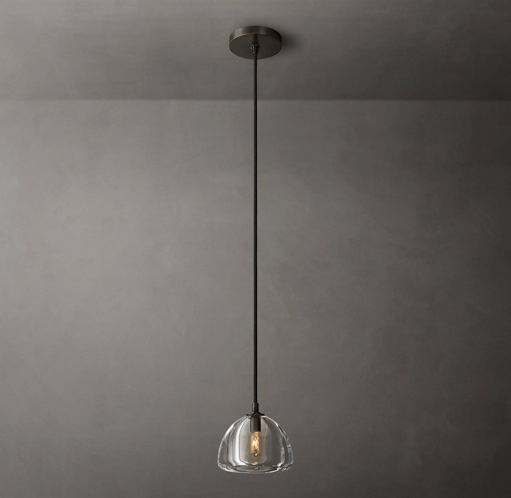 7 Inch Crystal Pendant Light - Hemisphere