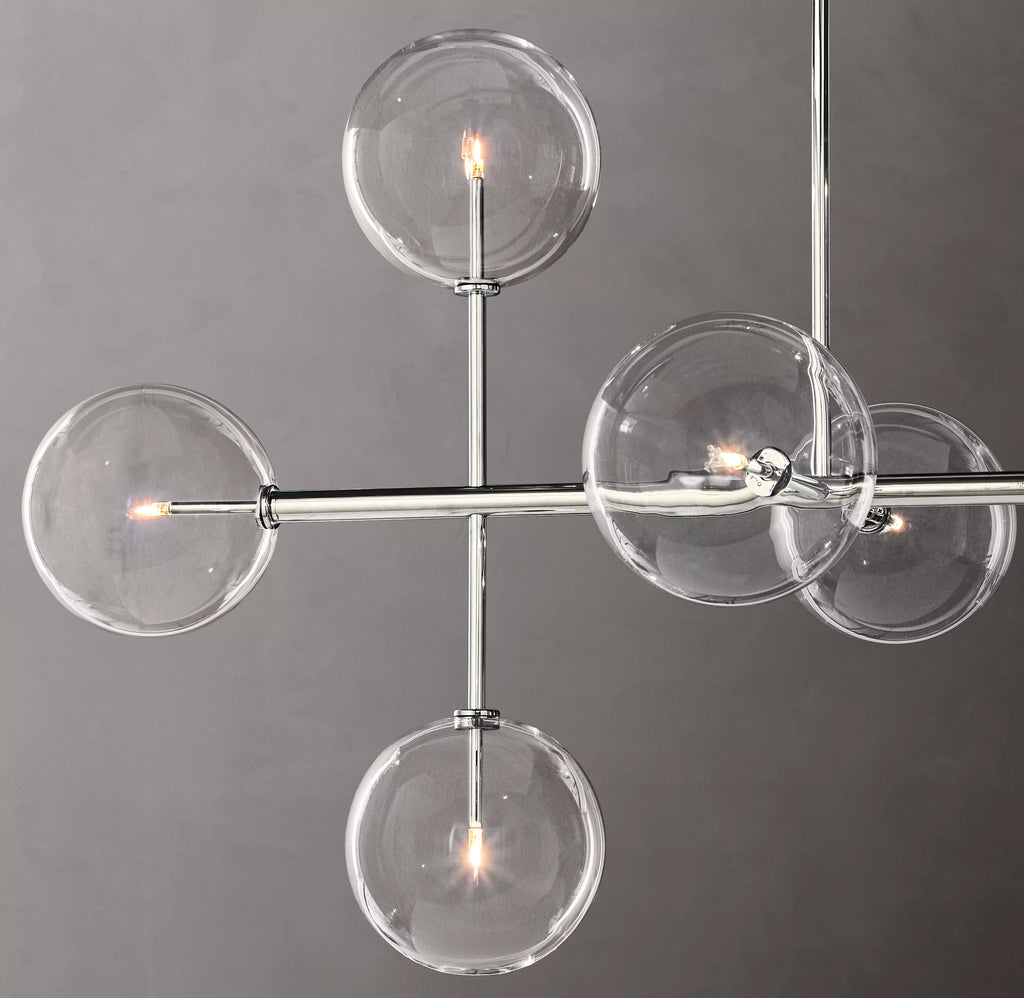 58 Inch Linear Sputnik Globe Glass Chandelier - Mobile