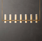 54 Inch Cylindrical Milk Glass Linear Chandelier - Ravelle