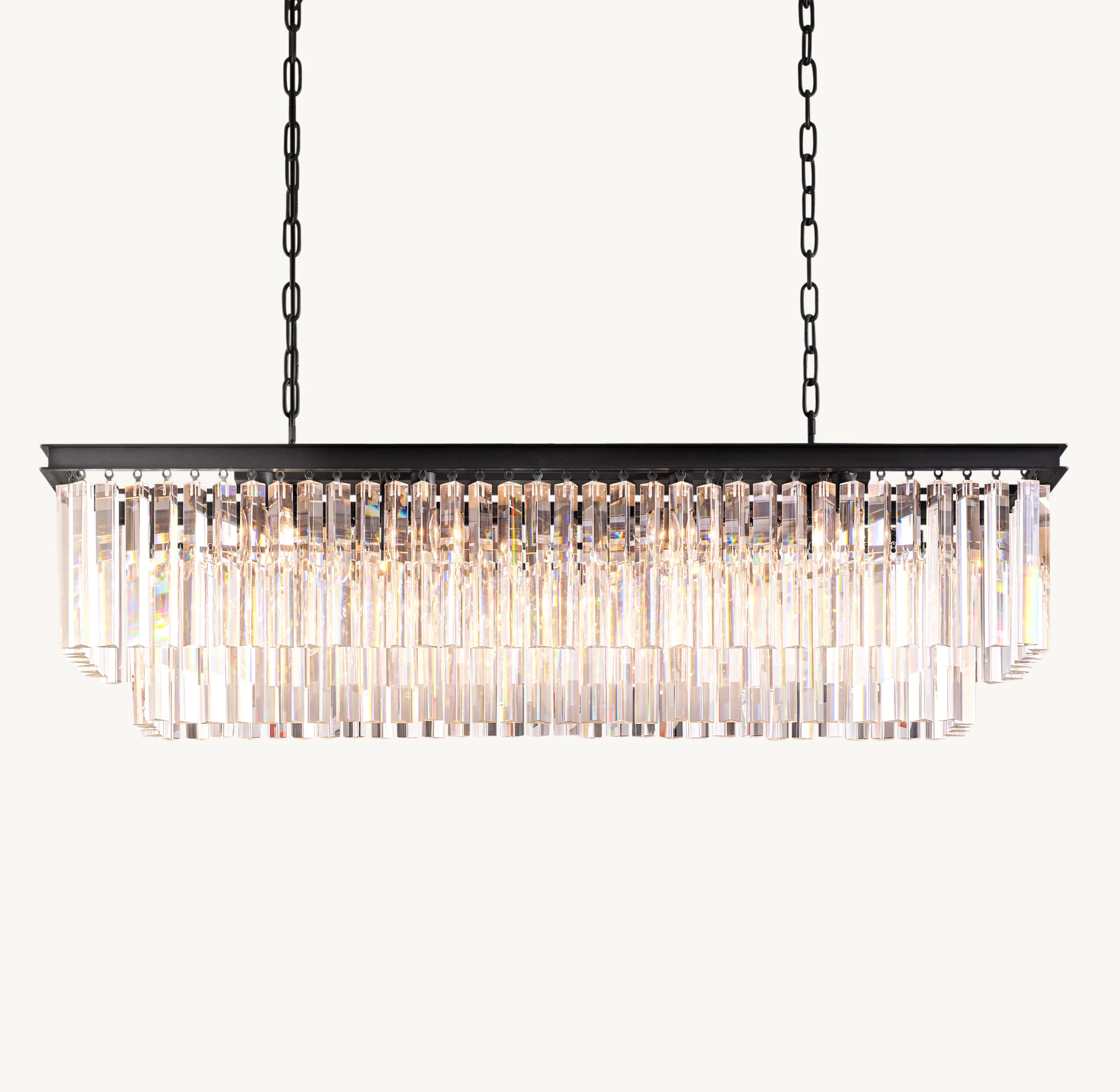 49 Inch Crystal Prism Rectangular Chandelier - Odeon