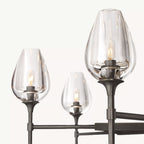 27 Inch Torchiere Crystal Arm Chandelier - Tulip