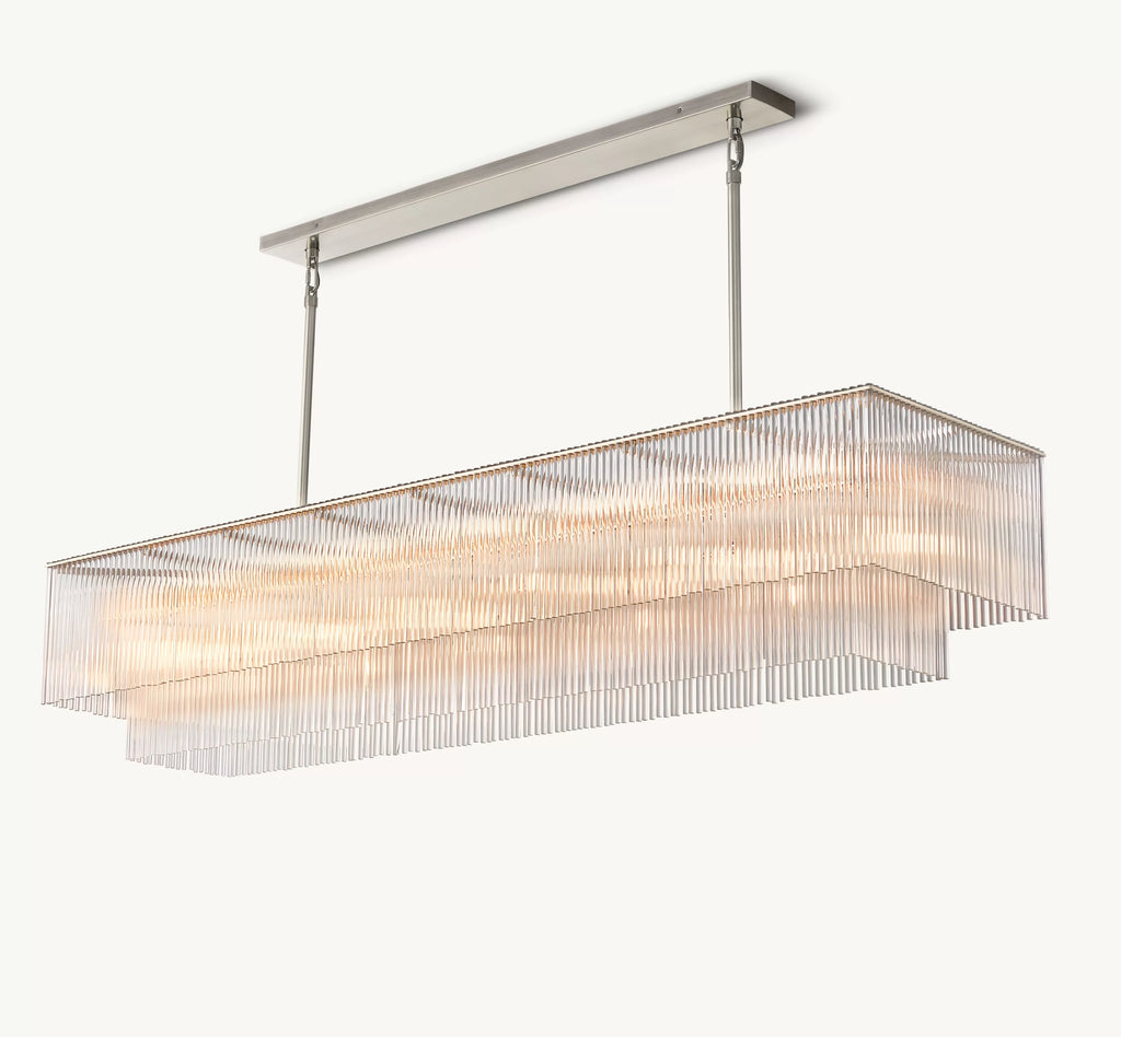 72 Inch Crystal Rod Rectangular Chandelier - Amadeo
