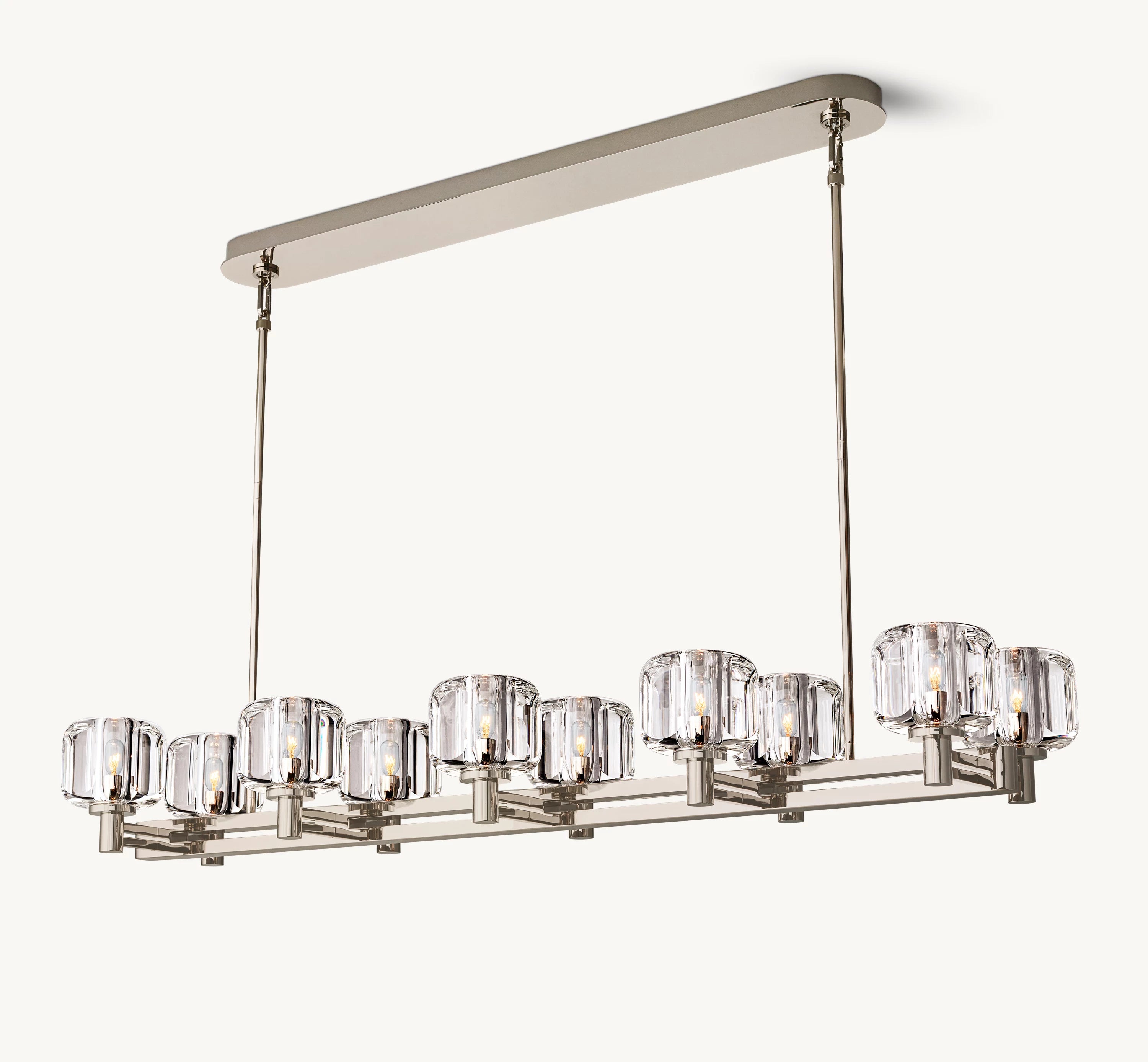 54 Inch Crystal Double Linear Candle Chandelier - Demaret
