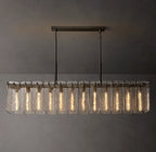 72 Inch Textured Glass Rectangular Chandelier - Calamette