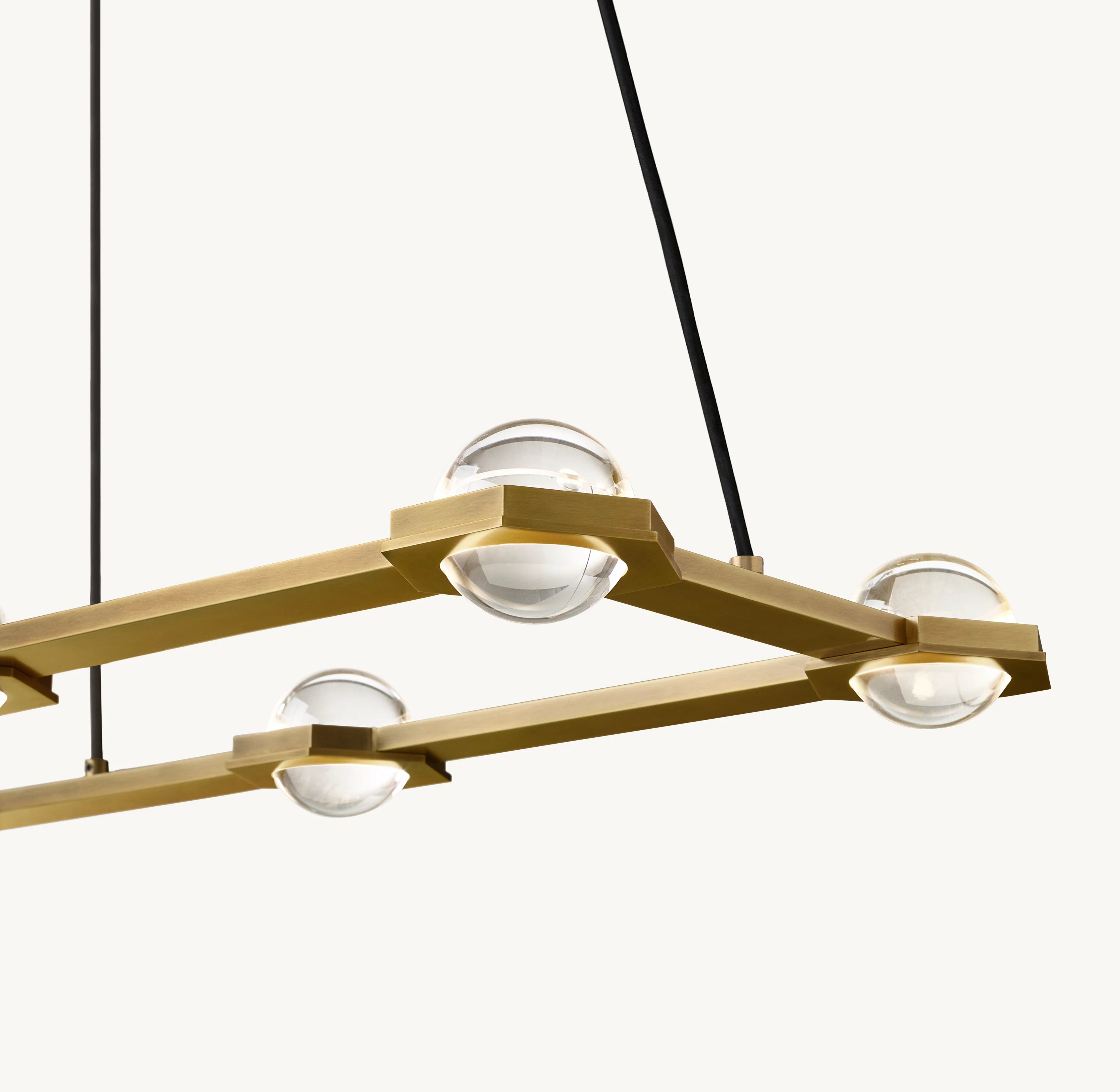 72 Inch Globe Crystal Rectangular Chandelier - Eclatant