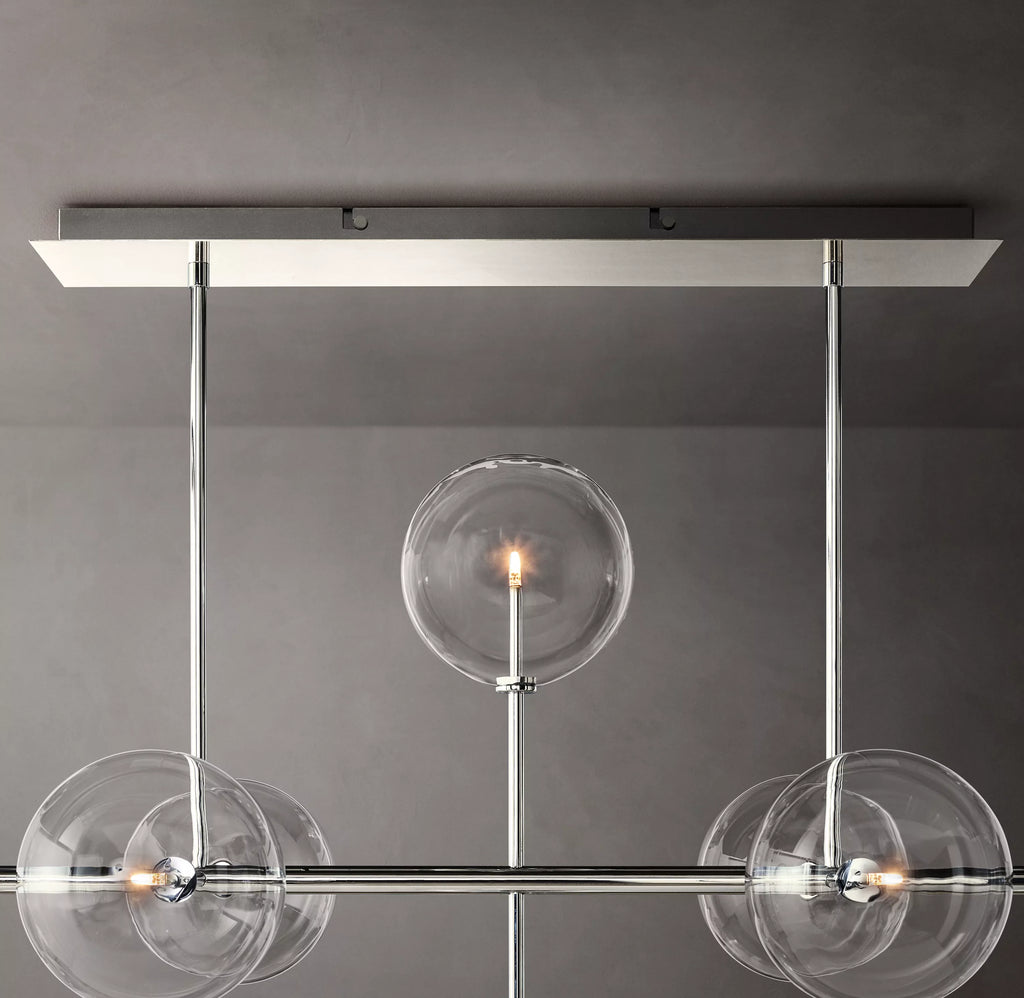58 Inch Linear Sputnik Globe Glass Chandelier - Mobile