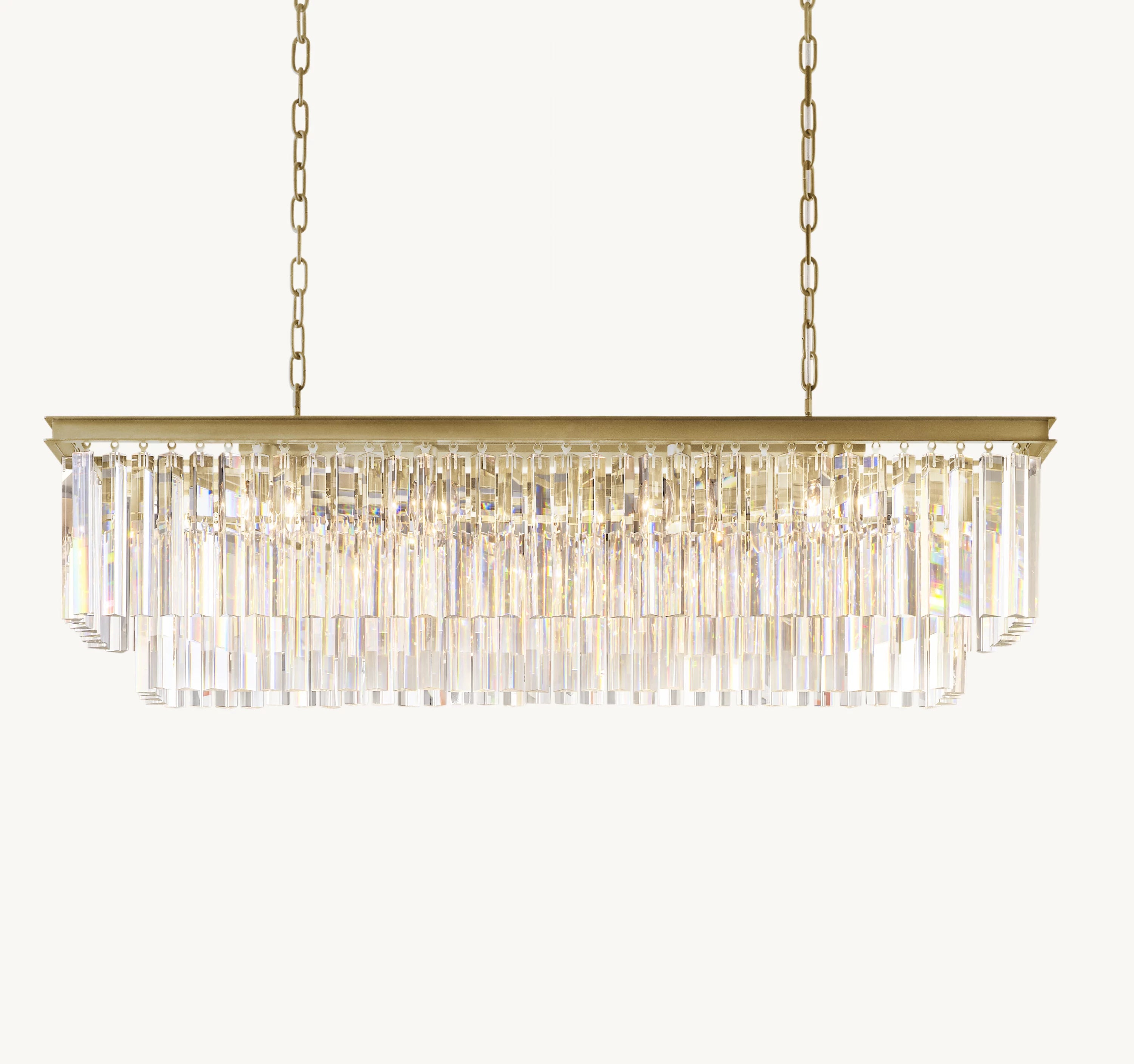 49 Inch Crystal Prism Rectangular Chandelier - Odeon