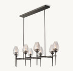 52 Inch Torchiere Crystal Linear Chandelier - Tulip