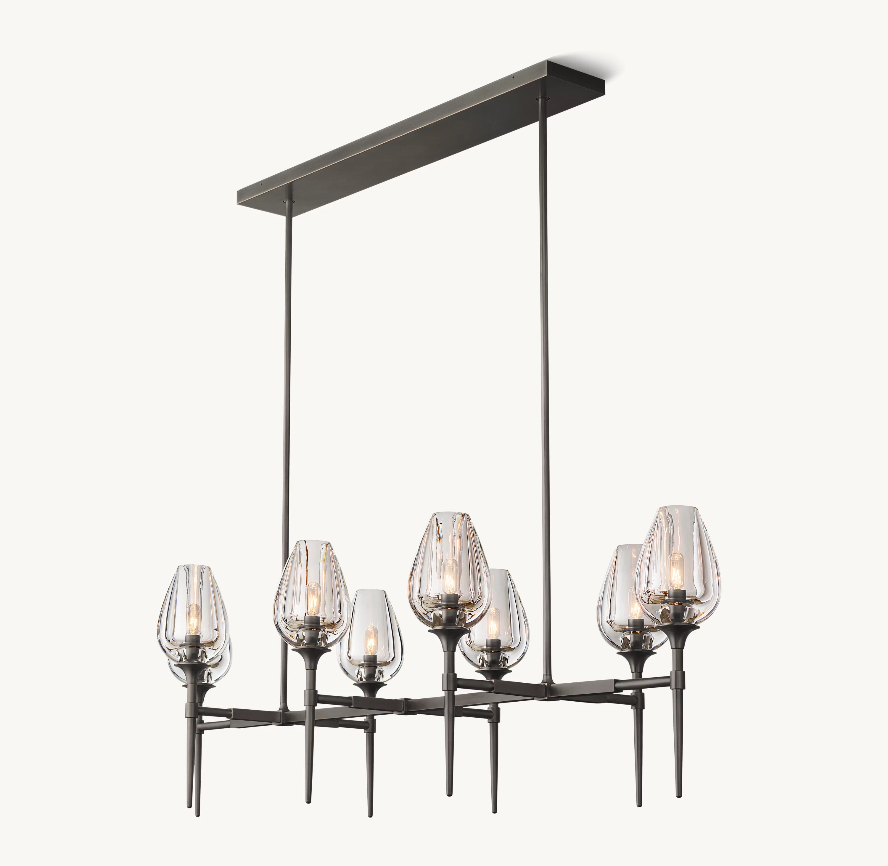 52 Inch Torchiere Crystal Linear Chandelier - Tulip