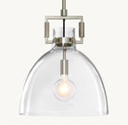 18 Inch Clear Glass Dome Pendant Light - Machinist
