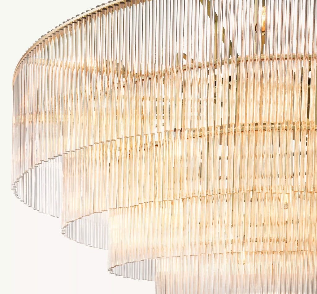 36 Inch Crystal Rod Tiered Chandelier - Amadeo