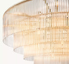 36 Inch Crystal Rod Tiered Chandelier - Amadeo