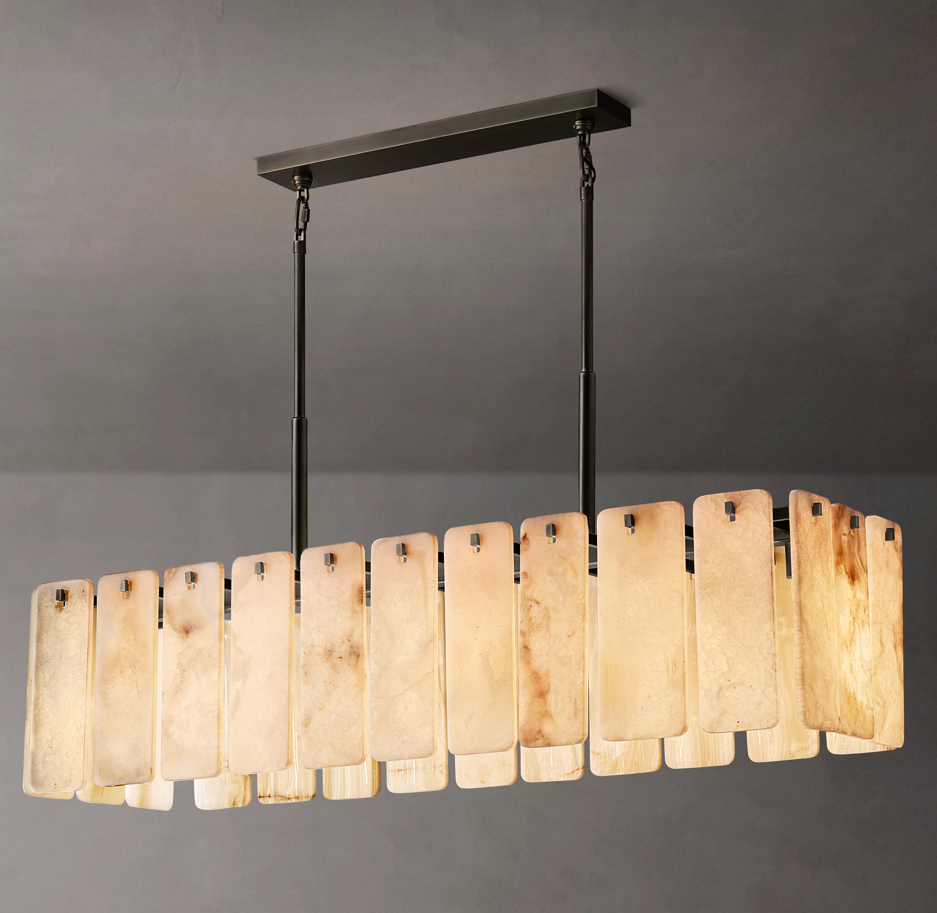 60 Inch Alabaster Rectangular Chandelier - Calamette