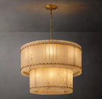 37 Inch Alabaster Two-Tier Chandelier - San Marco