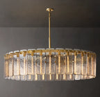 60 Inch Textured Glass Round Chandelier - Calamette