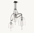 61 Inch Bell Glass Linear Chandelier - Fulcrum