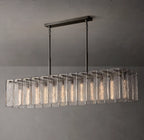 72 Inch Textured Glass Rectangular Chandelier - Calamette