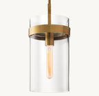 8 Inch Cylindrical Glass Pendant Light - Ravelle