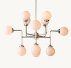 42 Inch Milk Glass Sputnik Globe Chandelier - Bistro