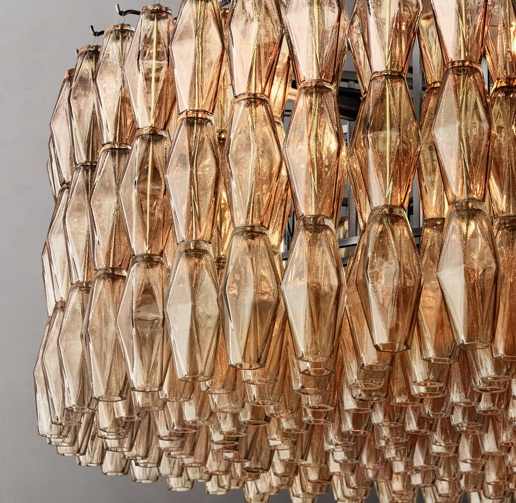 46 Inch Smoked Murano Glass Round Chandelier - Chiara