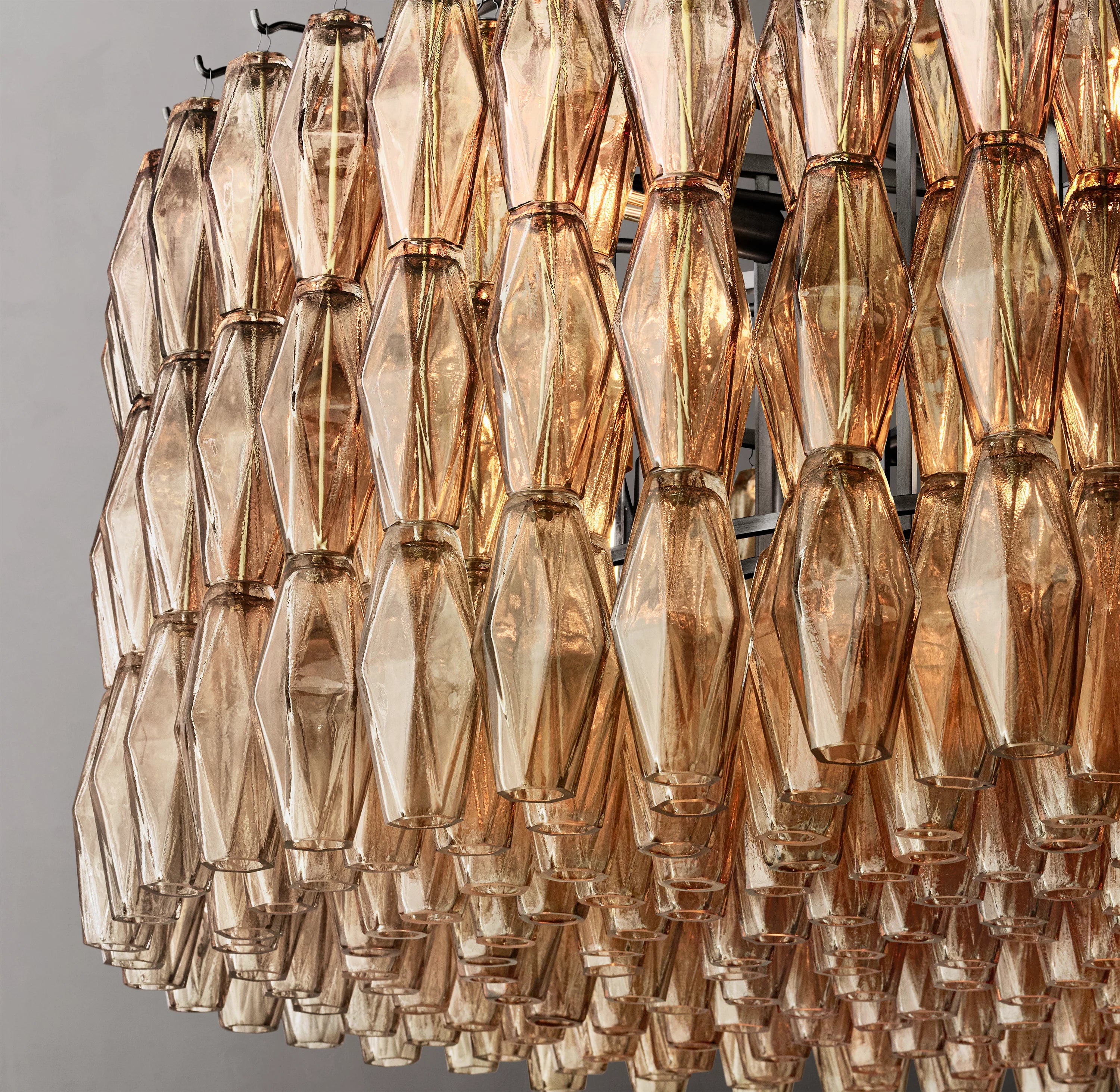 46 Inch Smoked Murano Glass Round Chandelier - Chiara