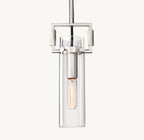 7 Inch Clear Glass Short Cylinder Pendant Light - Machinist