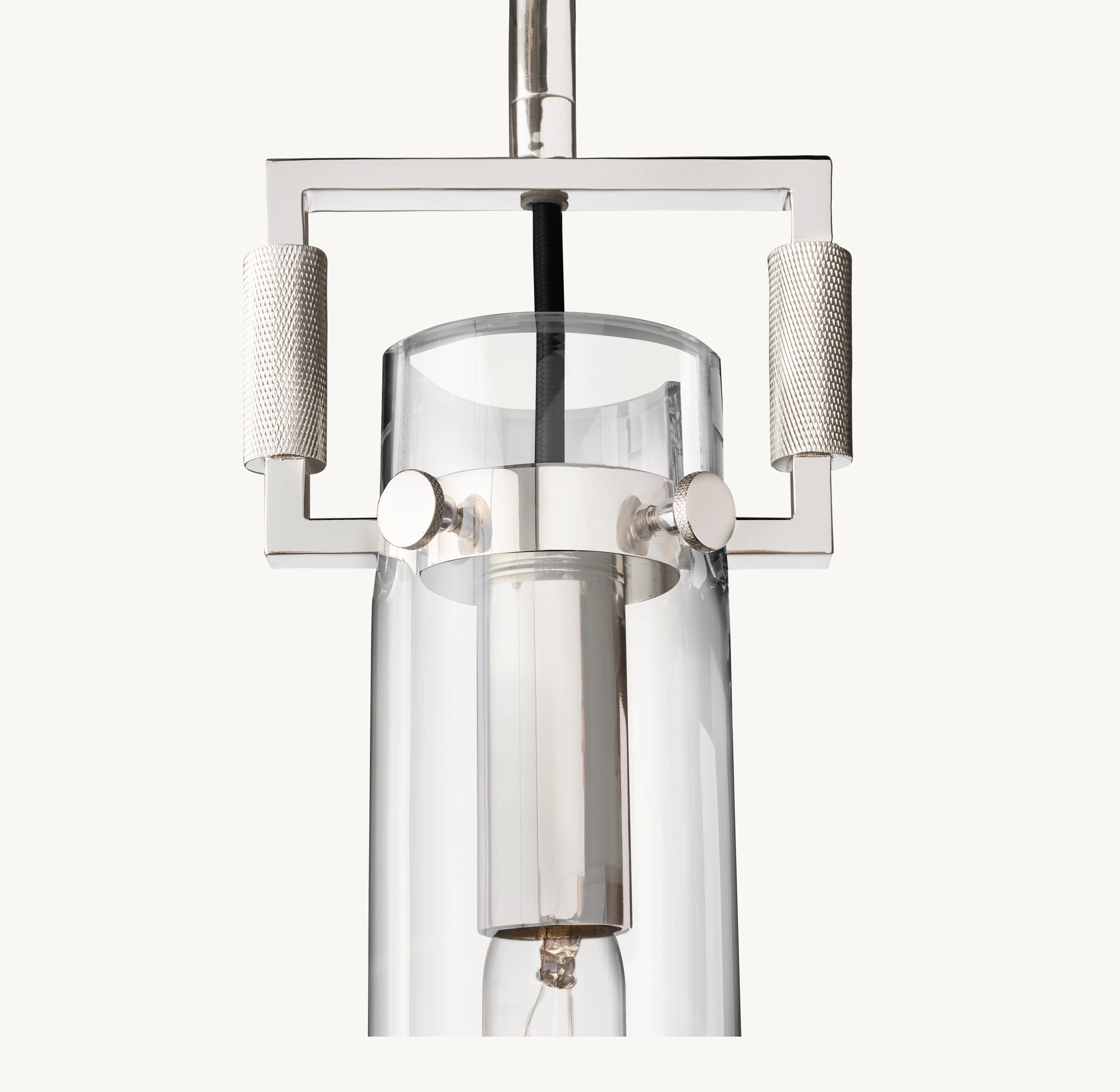 7 Inch Clear Glass Short Cylinder Pendant Light - Machinist