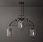 48 Inch Bell Glass Linear Chandelier - Fulcrum