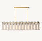 72 Inch Textured Glass Rectangular Chandelier - Calamette