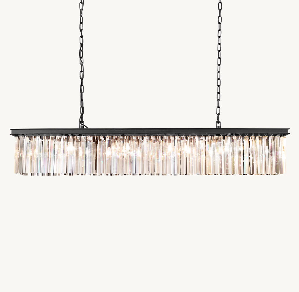 60 Inch Crystal Prism Rectangular Chandelier - Rhys