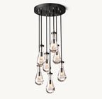18 Inch Raindrop Glass Round Chandelier – Ava