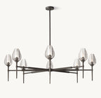 54 Inch Torchiere Crystal Arm Chandelier - Tulip