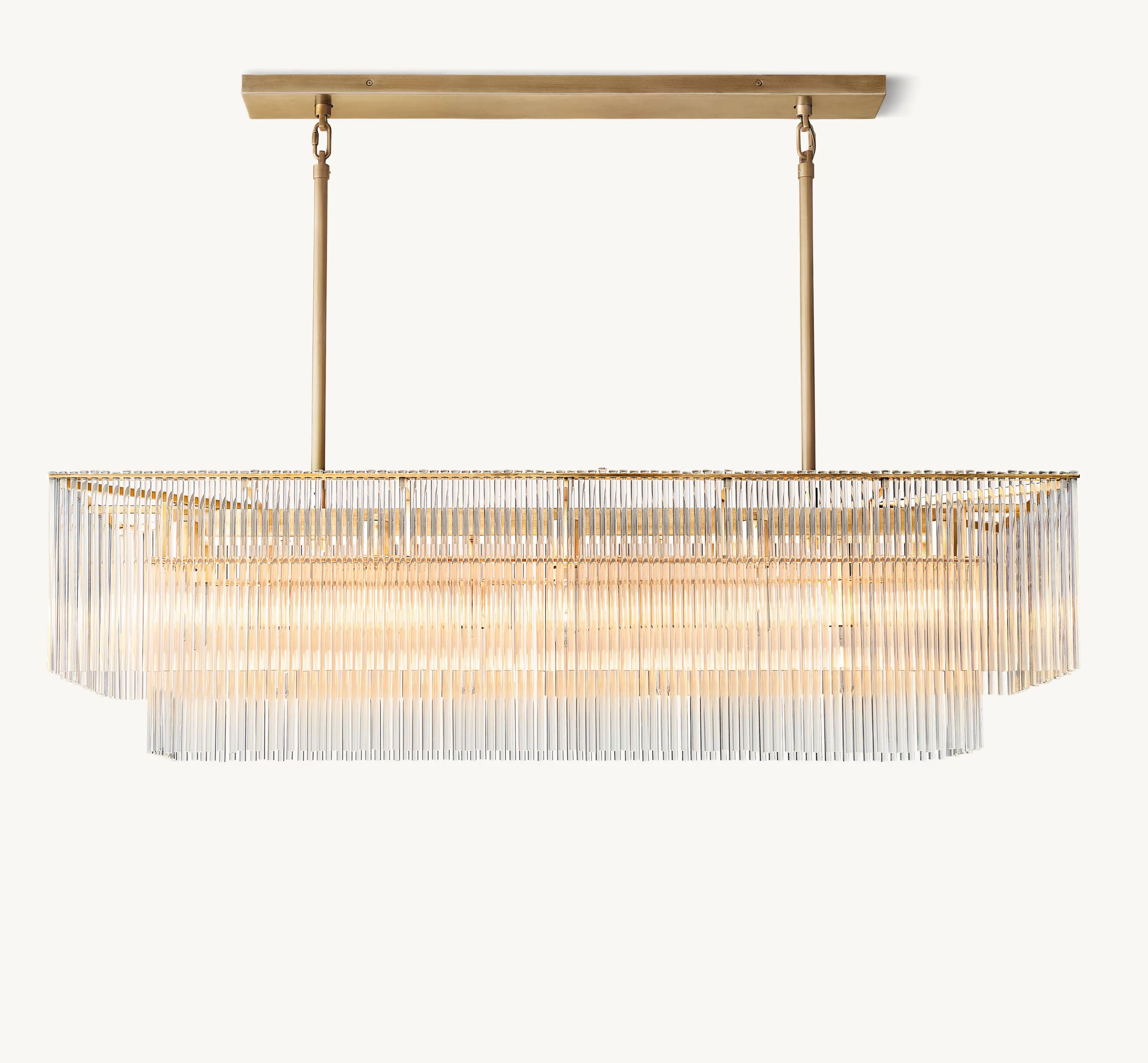 54 Inch Crystal Rod Rectangular Chandelier - Amadeo