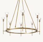 46 Inch Torch Round Chandelier - Verre