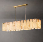 72 Inch Alabaster Rectangular Chandelier - Calamette