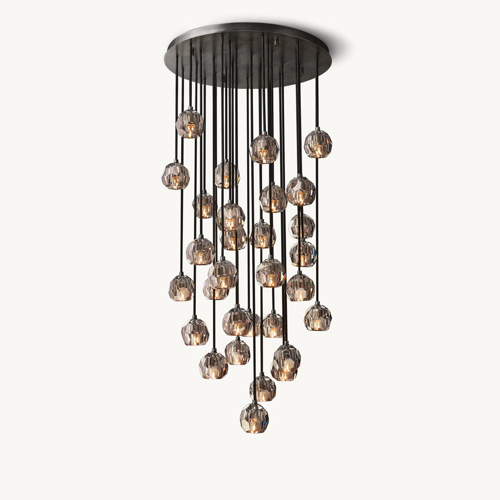 30 Inch Smoked Crystal Cluster Chandelier – Boule