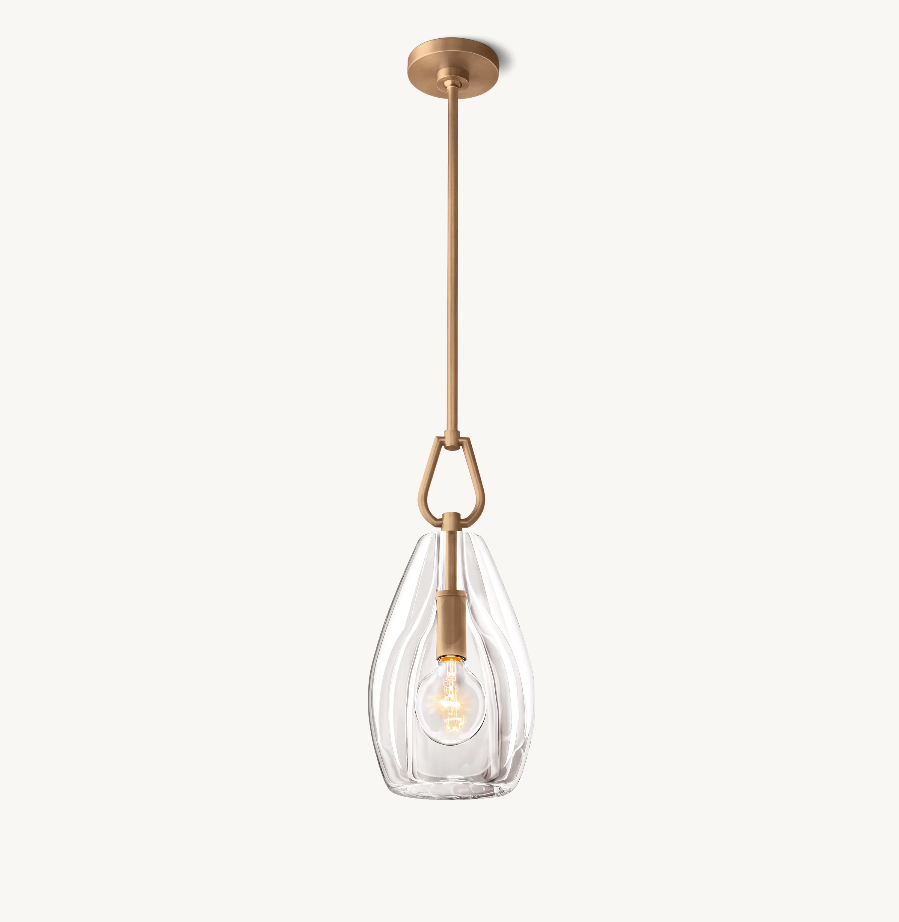6 Inch Flute Crystal Pendant Light - Botanist