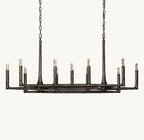 54 Inch Forged Candlestick Linear Chandelier - Thaddeus