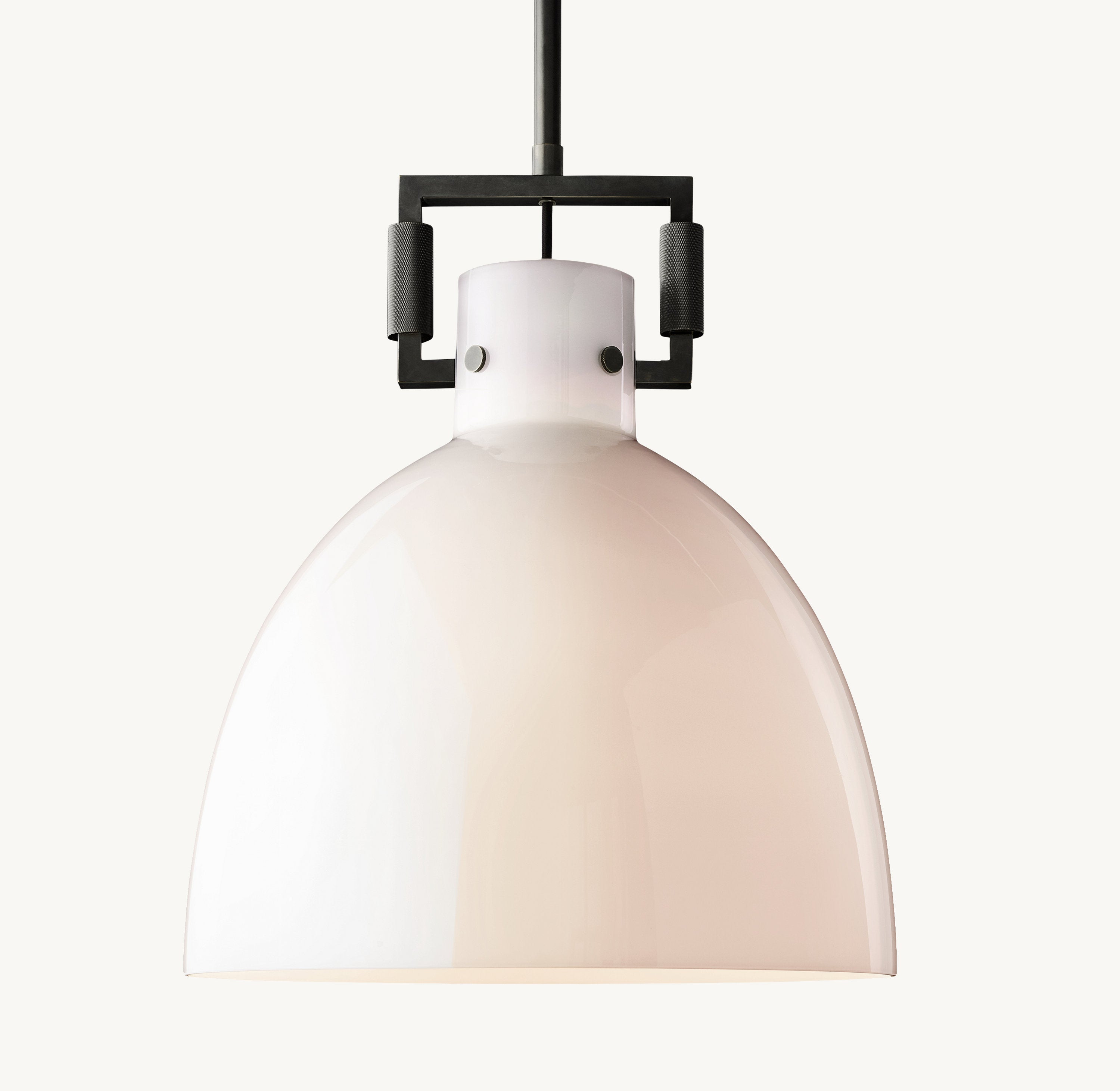 14 Inch Milk Glass Dome Pendant Light - Machinist
