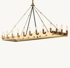 52 Inch Vintage Filament Tubular Candle Rectangular Chandelier - Camino