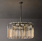 36 Inch Textured Glass Round Chandelier - Calamette