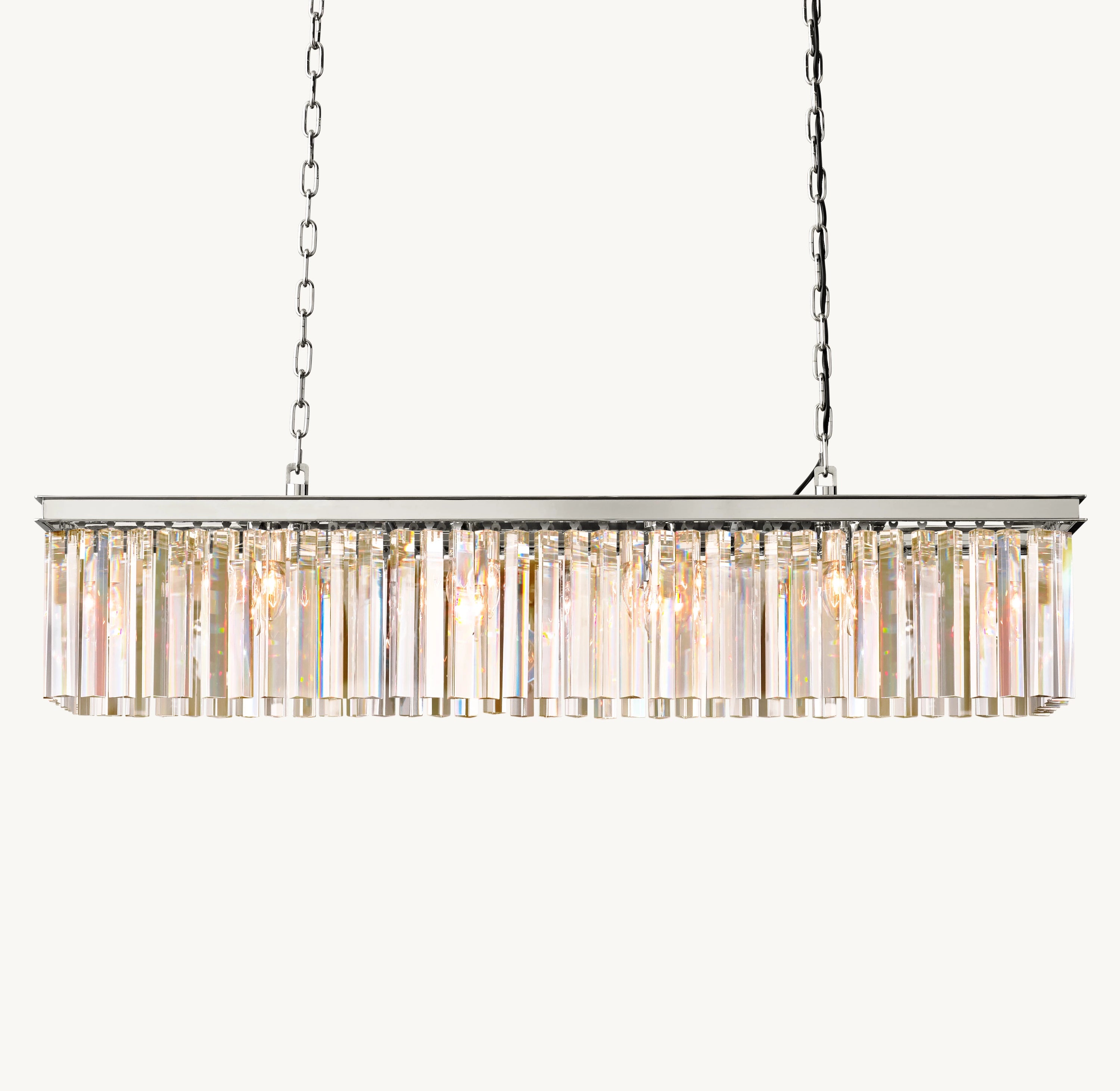 49 Inch Crystal Prism Rectangular Chandelier - Rhys