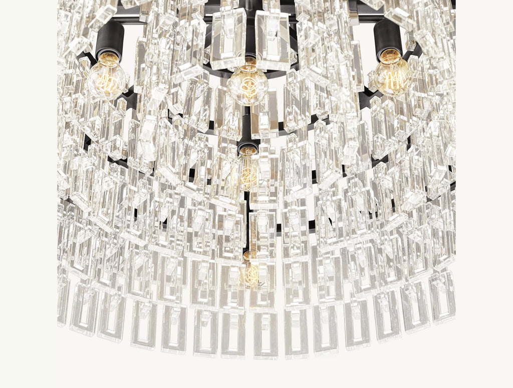 48 Inch Cascading Chain Crystal Round Chandelier - Marignan